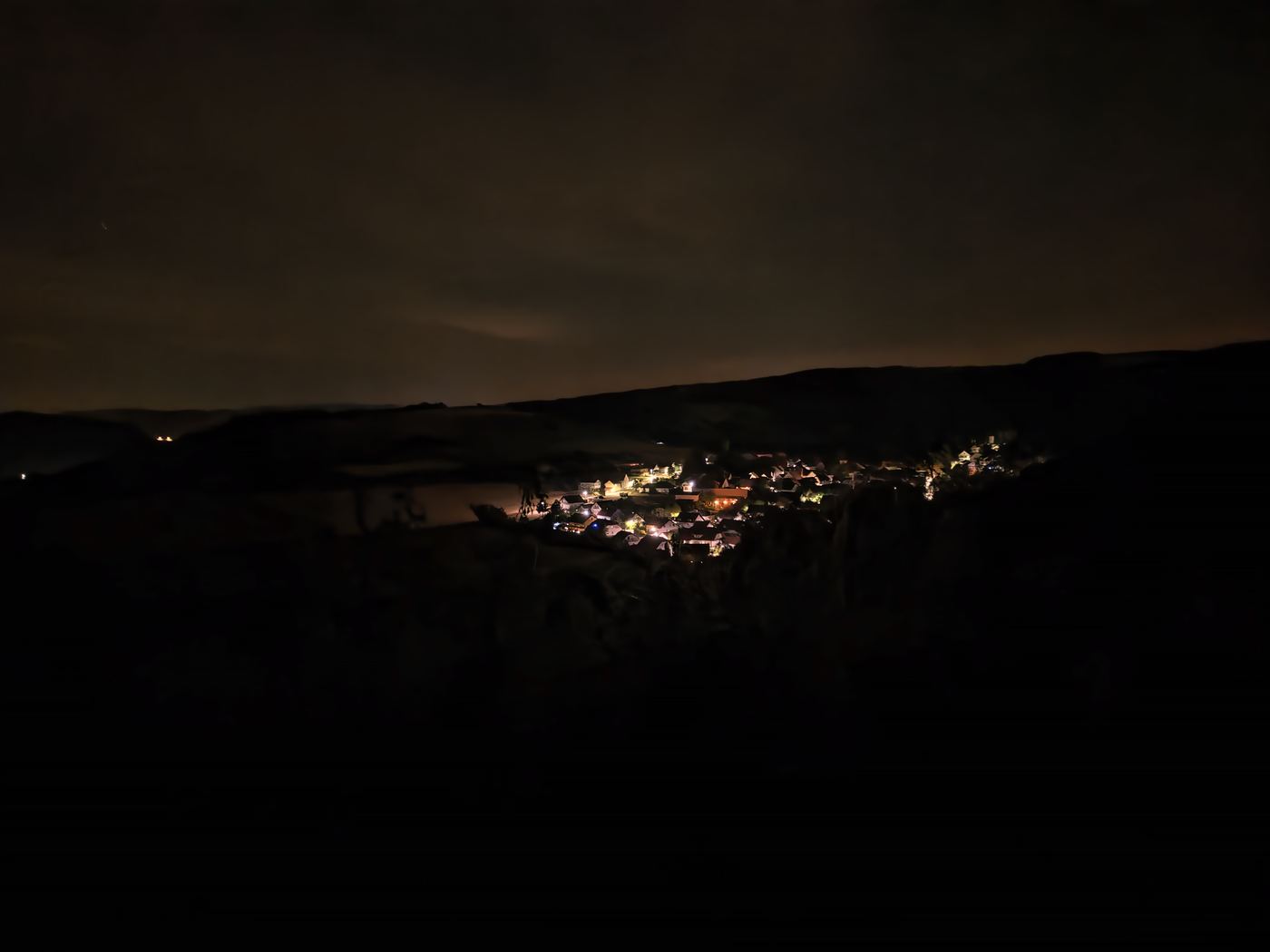 Weiler bei Monzingen bei Nacht vom Lager aus